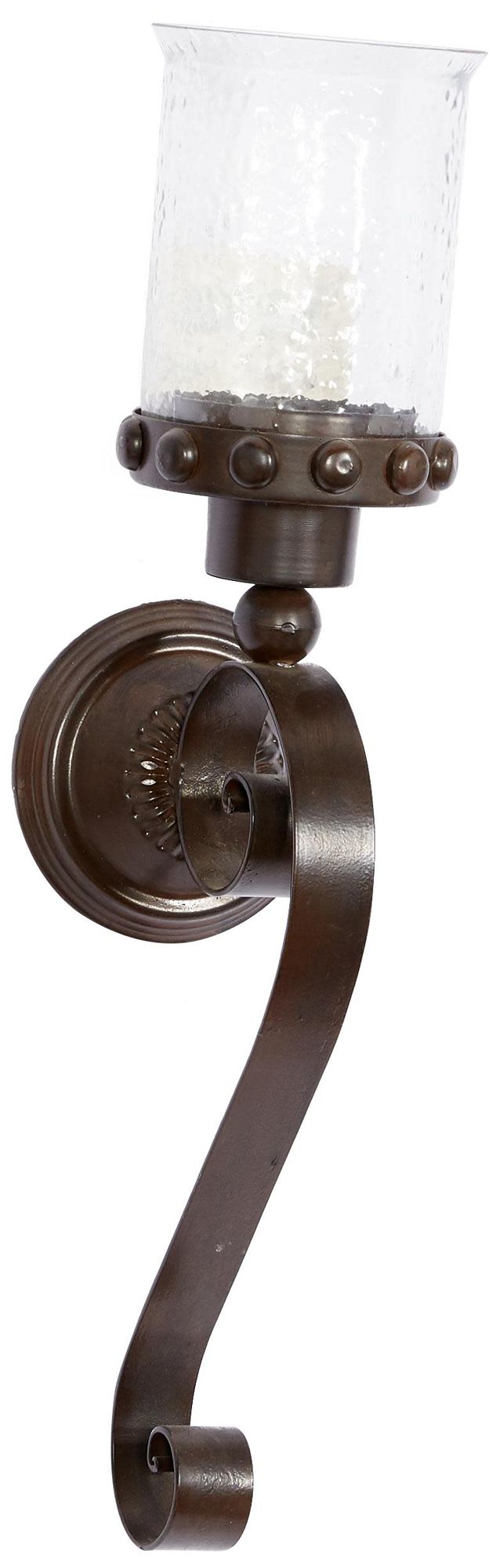Image 6 Brown Metal Traditional Wall Sconce, 6" x 5" x 20" more views
