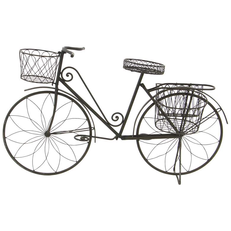 Image 1 Brown Metal Vintage Plantstand, 56" x 21" x 31"