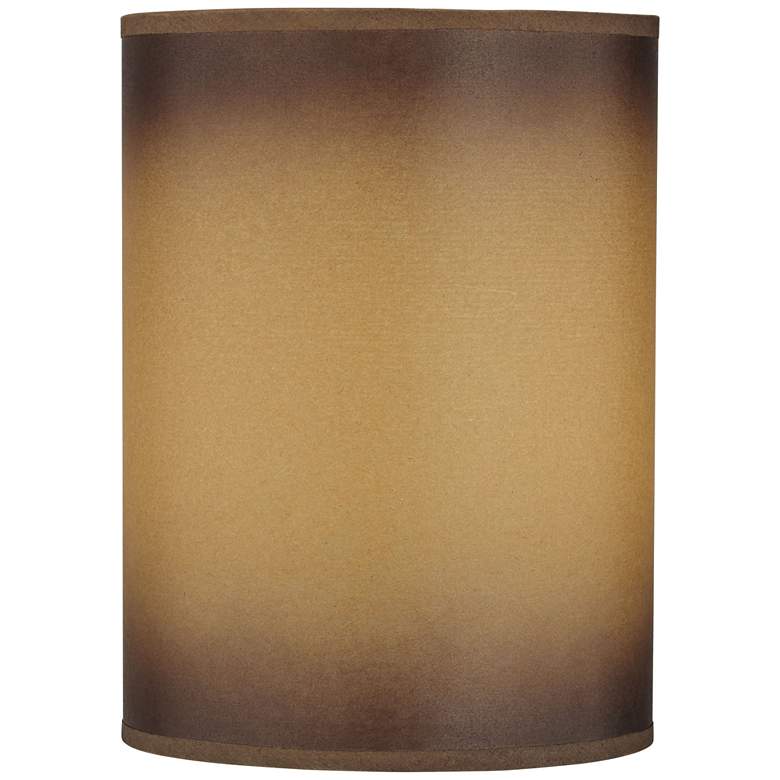 Image 1 Brown Parchment Paper Drum Lamp Shade 8x8x11 (Spider)