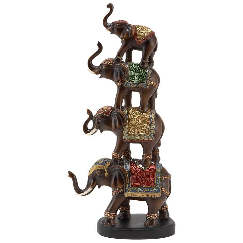 Image 1 Brown Polystone Eclectic Sculpture, 9" x 4" x 18"