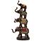 Brown Polystone Eclectic Sculpture, 9" x 4" x 18"