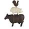 Brown Polystone Farmhouse Sculpture, 11" x 3" x 14"