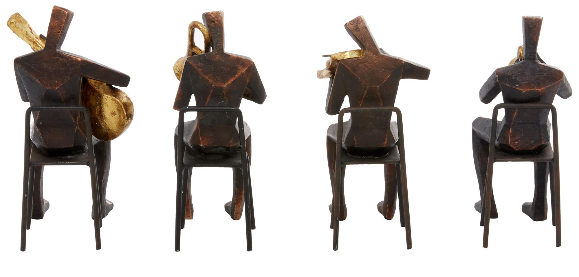 Image 5 Brown Polystone Modern Sculpture, S/4 5"W, 8"H more views