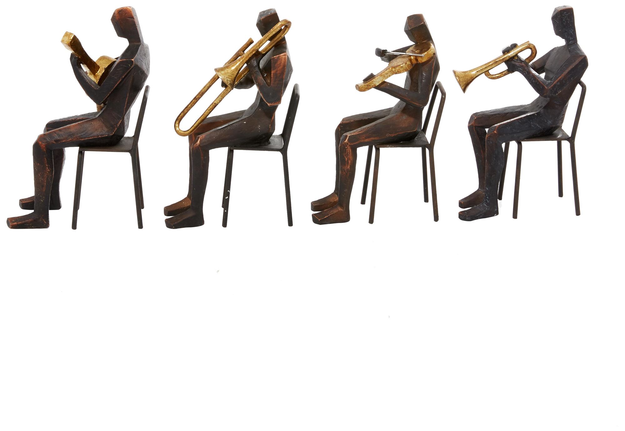 Image 6 Brown Polystone Modern Sculpture, S/4 5"W, 8"H more views