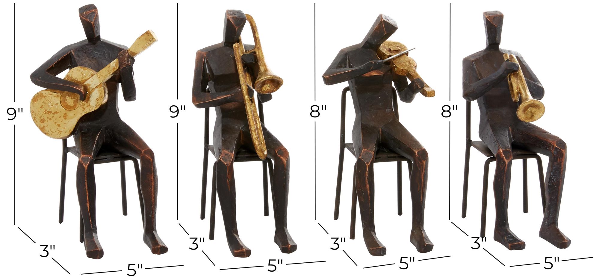 Image 7 Brown Polystone Modern Sculpture, S/4 5"W, 8"H more views