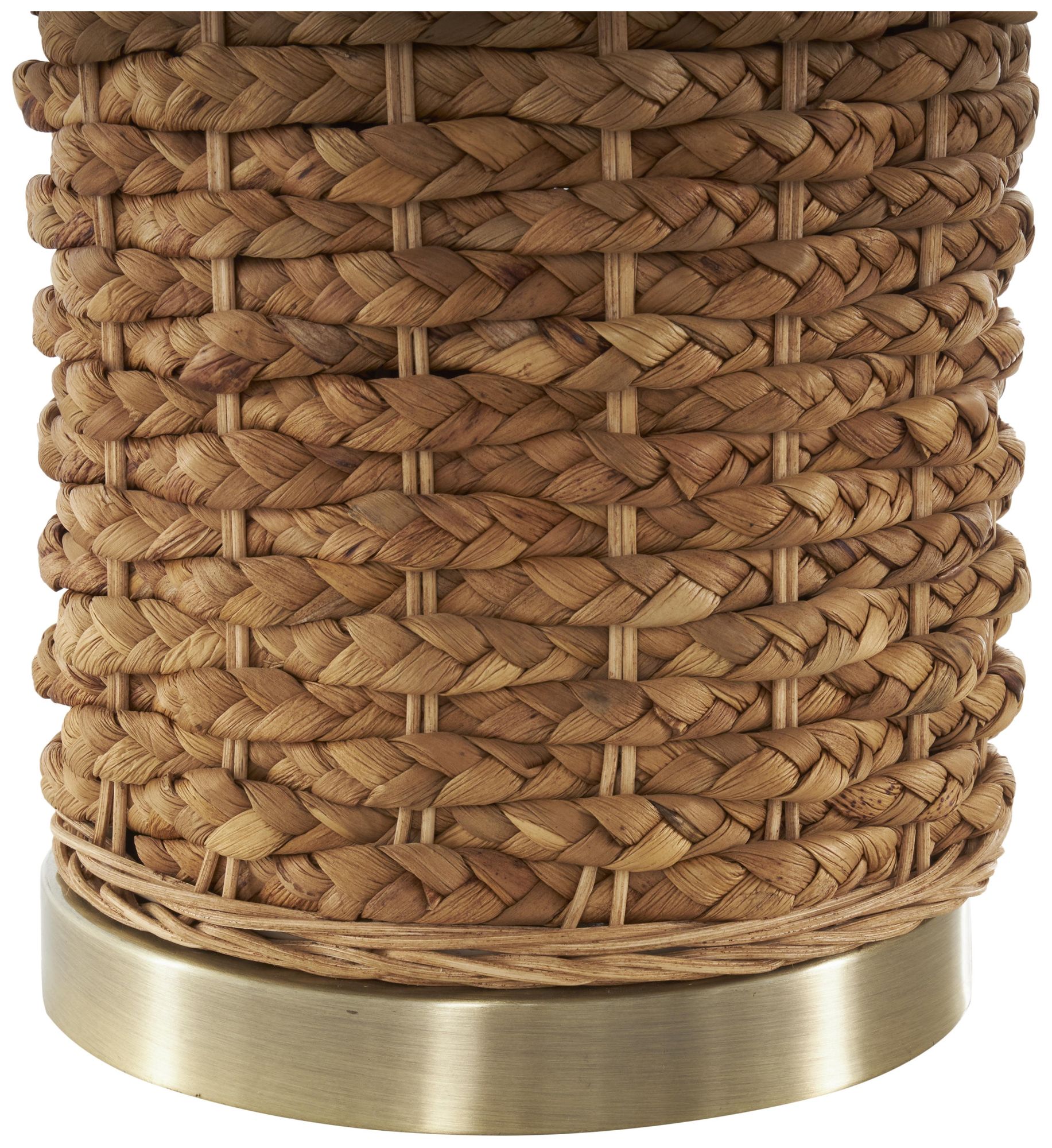 Image 2 Brown Rattan Bohemian Table Lamp, 15" x 15" x 28" more views