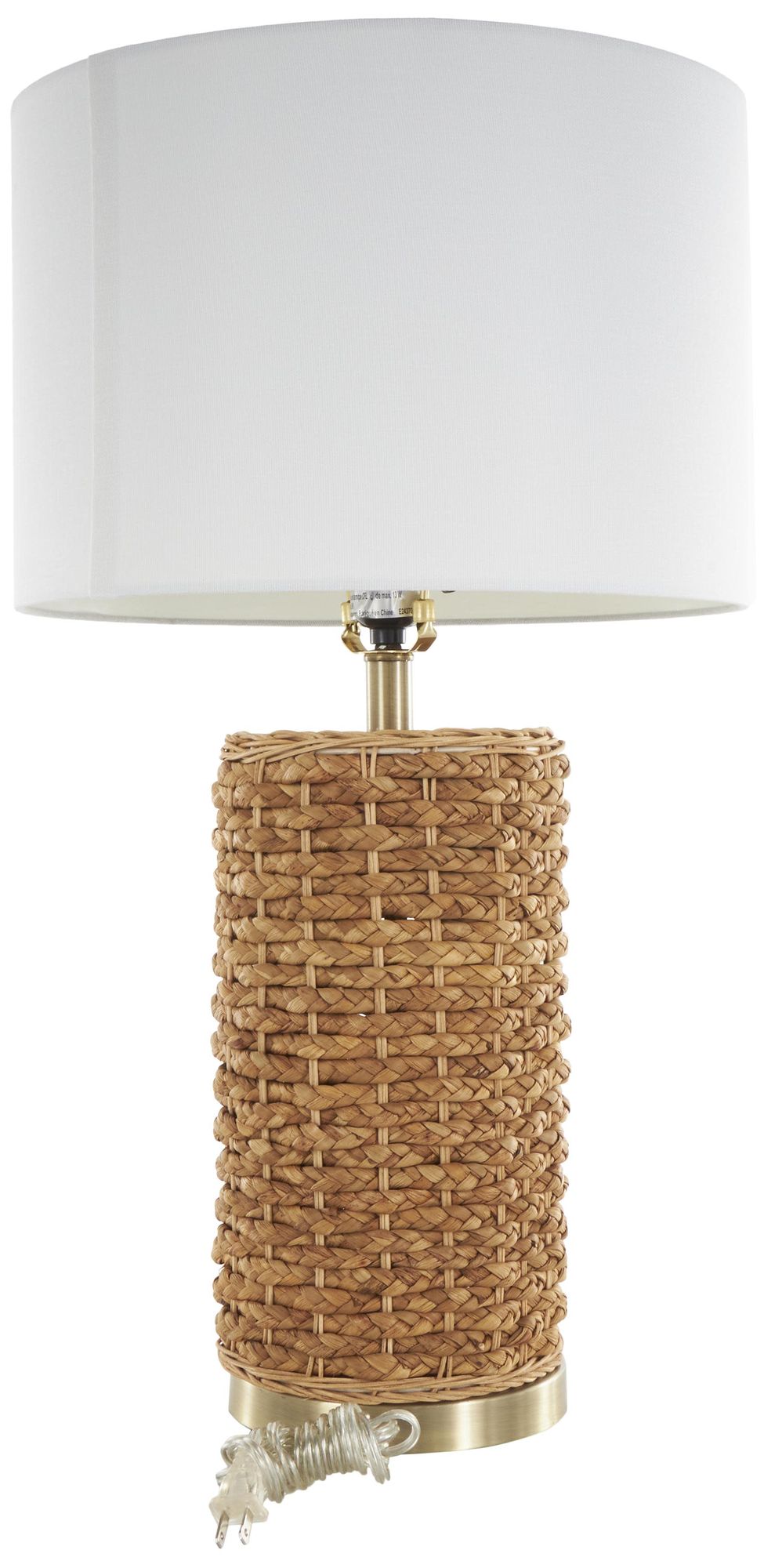 Image 5 Brown Rattan Bohemian Table Lamp, 15" x 15" x 28" more views