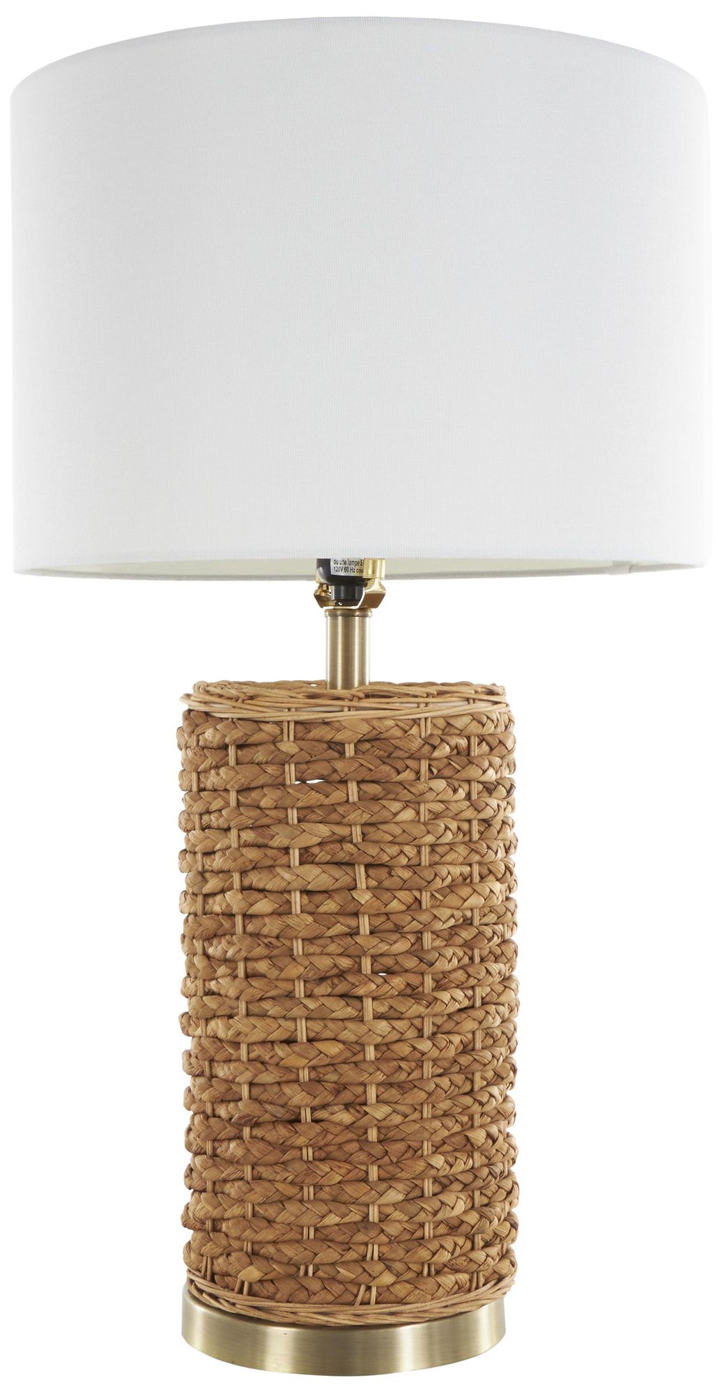 Image 6 Brown Rattan Bohemian Table Lamp, 15" x 15" x 28" more views