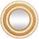 Brown Rattan Bohemian Wall Mirror, 36" x 2" x 36"