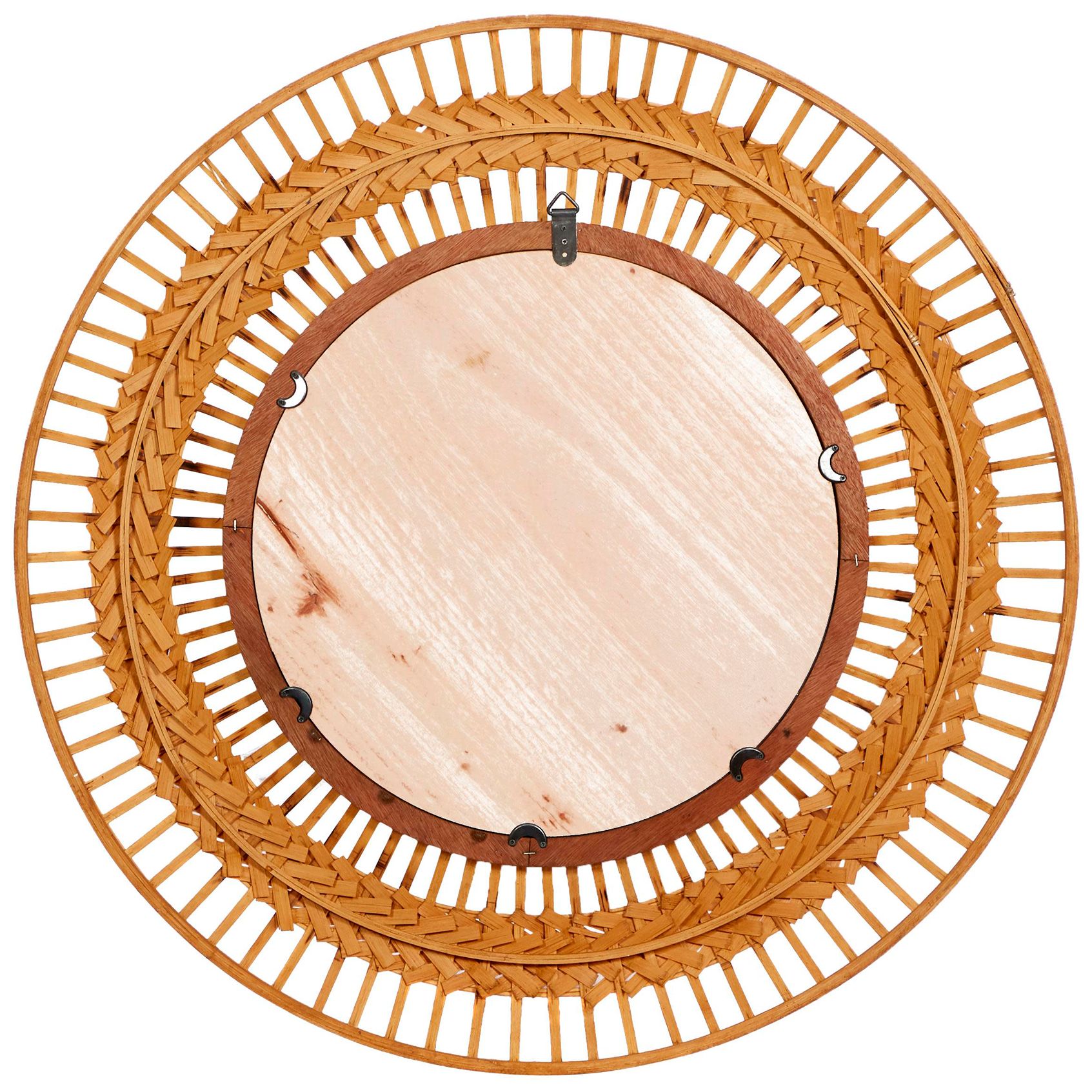 Image 4 Brown Rattan Bohemian Wall Mirror, 36" x 2" x 36" more views