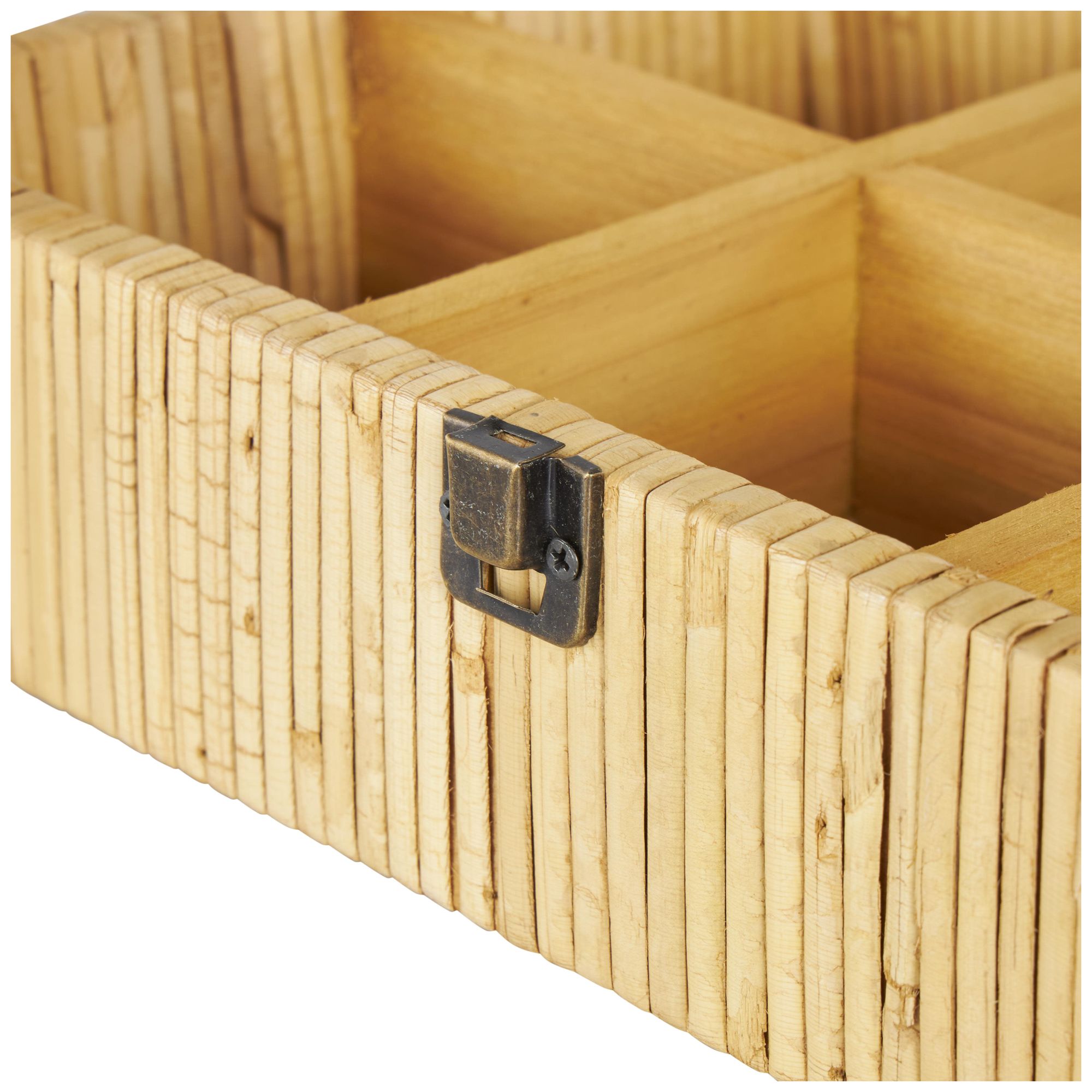 Image 3 Brown Rattan Farmhouse Jewelry Box, 12" x 9" x 4" more views