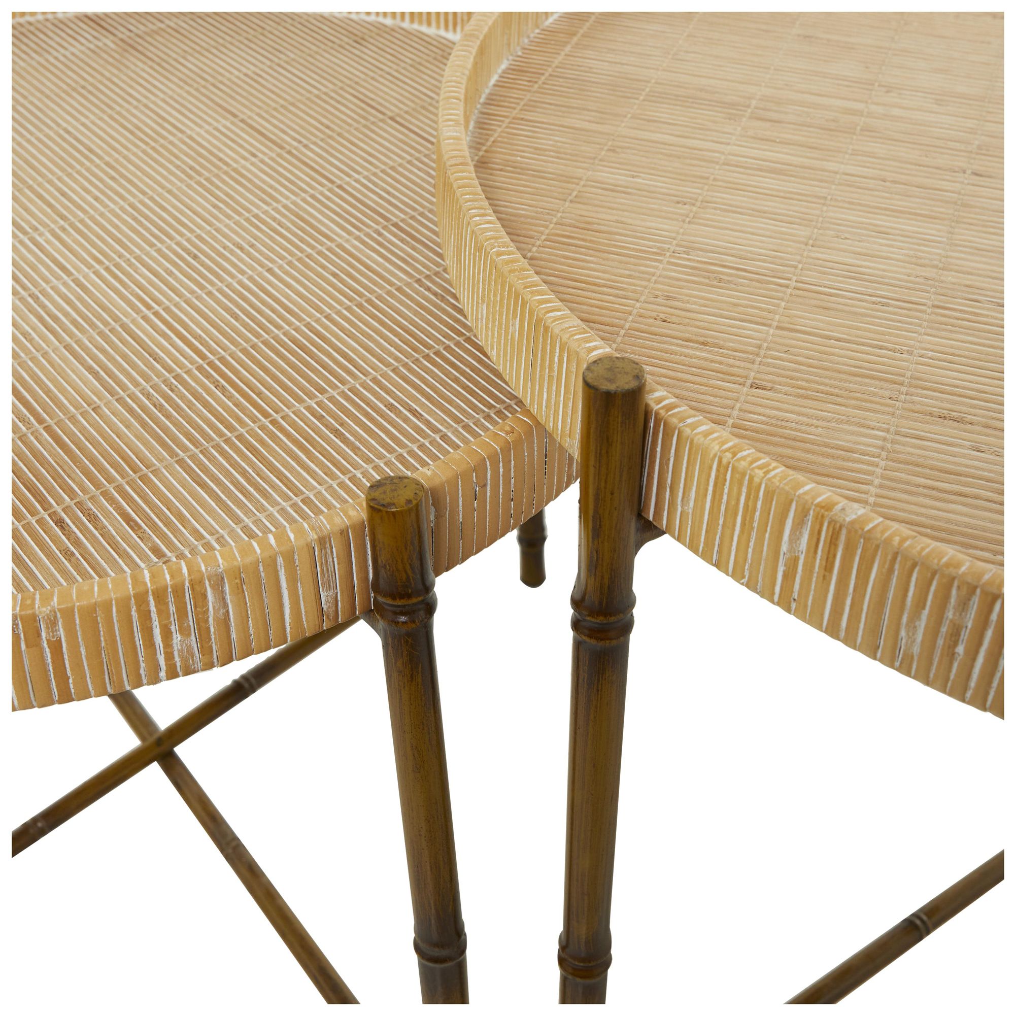 Image 3 Brown Rattan Modern Coffee Table, S/2 20", 18"H more views