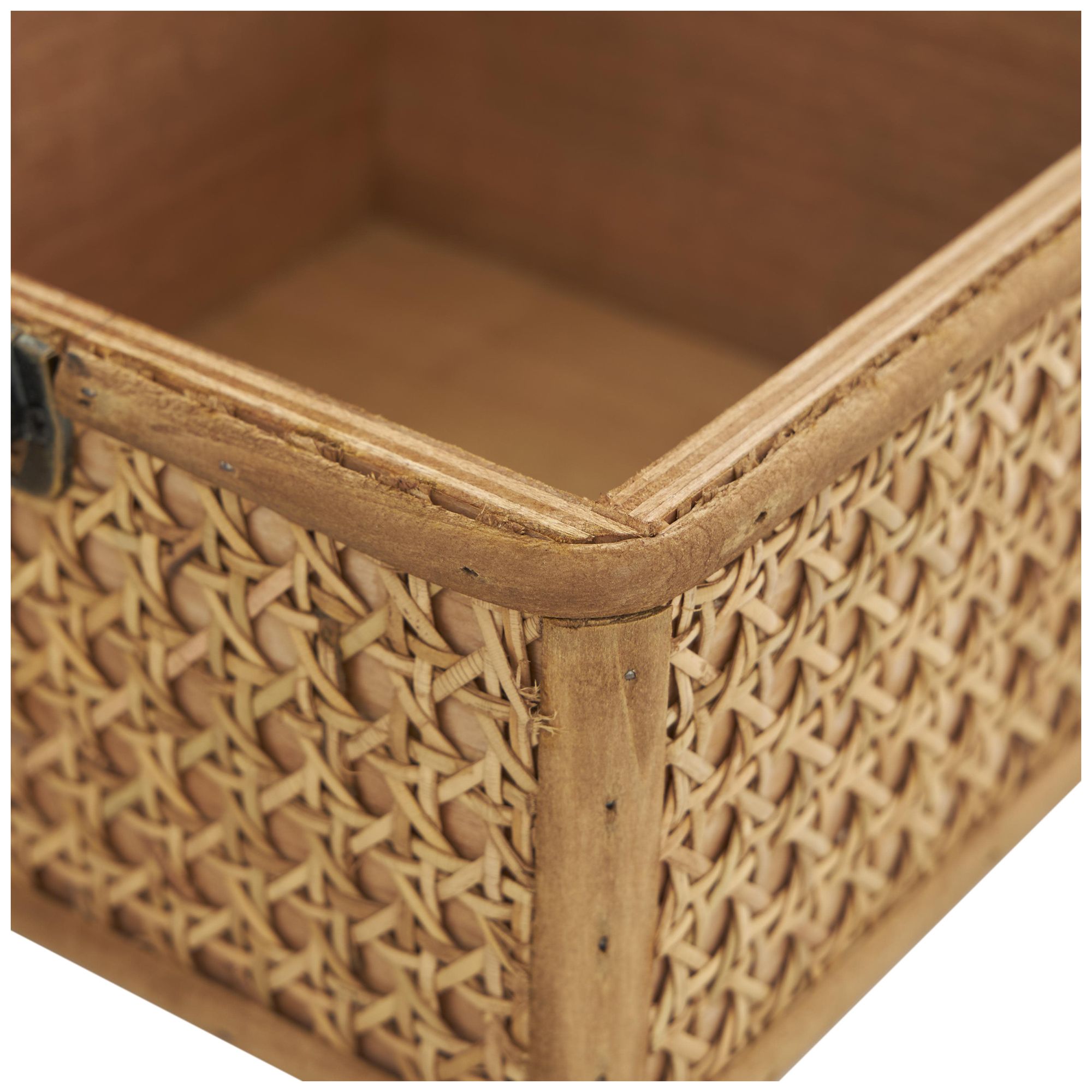 Image 3 Brown Rattan Natural Box, S/2 7", 6"W more views