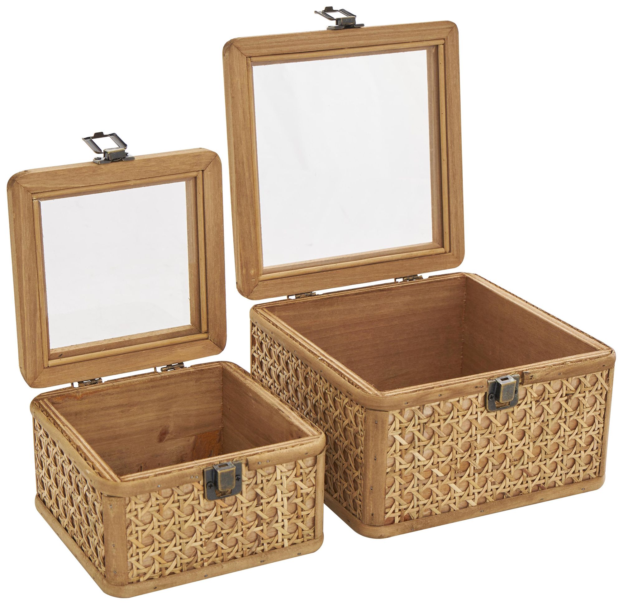 Image 6 Brown Rattan Natural Box, S/2 7", 6"W more views