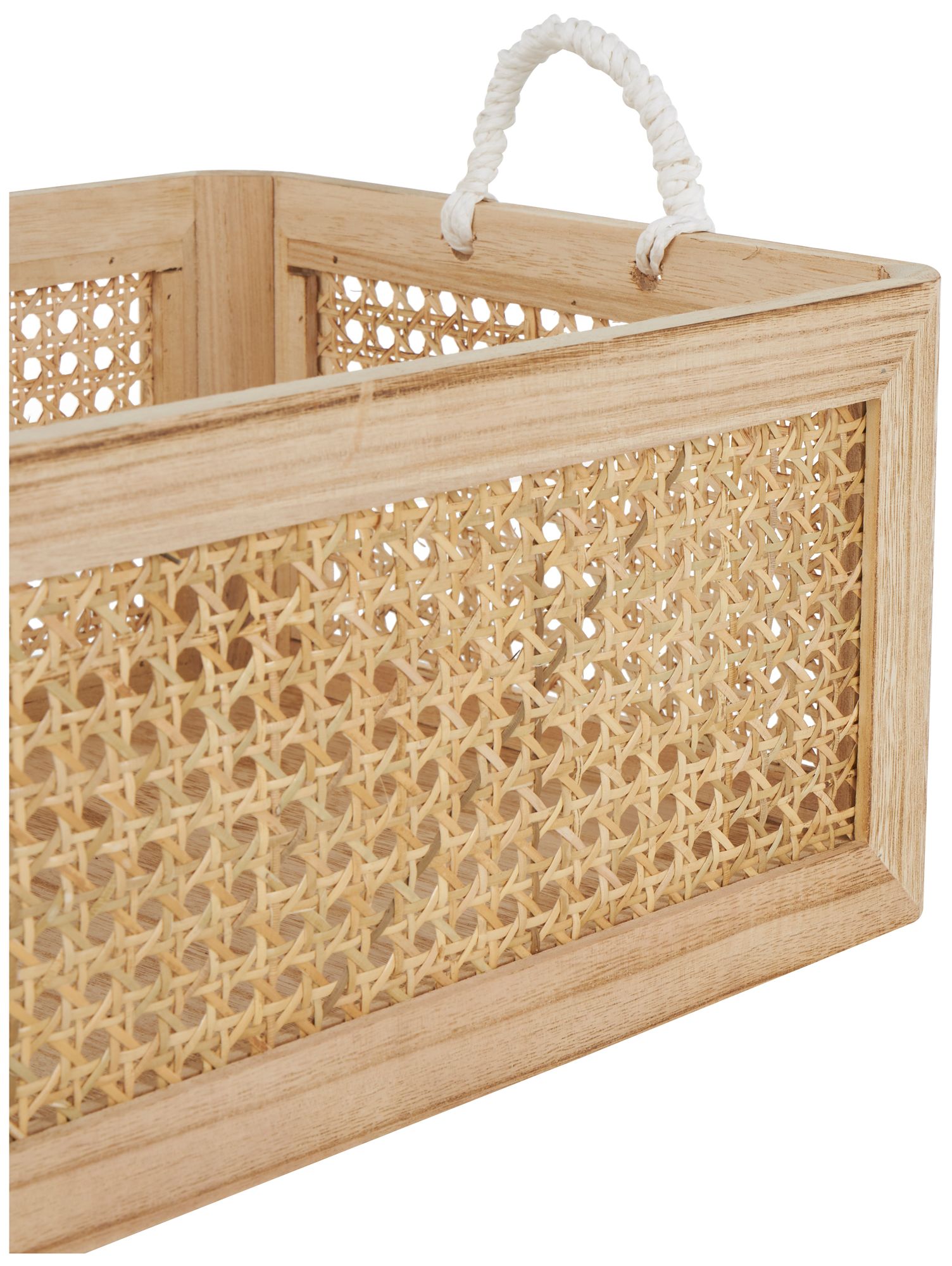 Image 4 Brown Rattan Natural Storage Basket, S/3 16", 15", 13"W more views