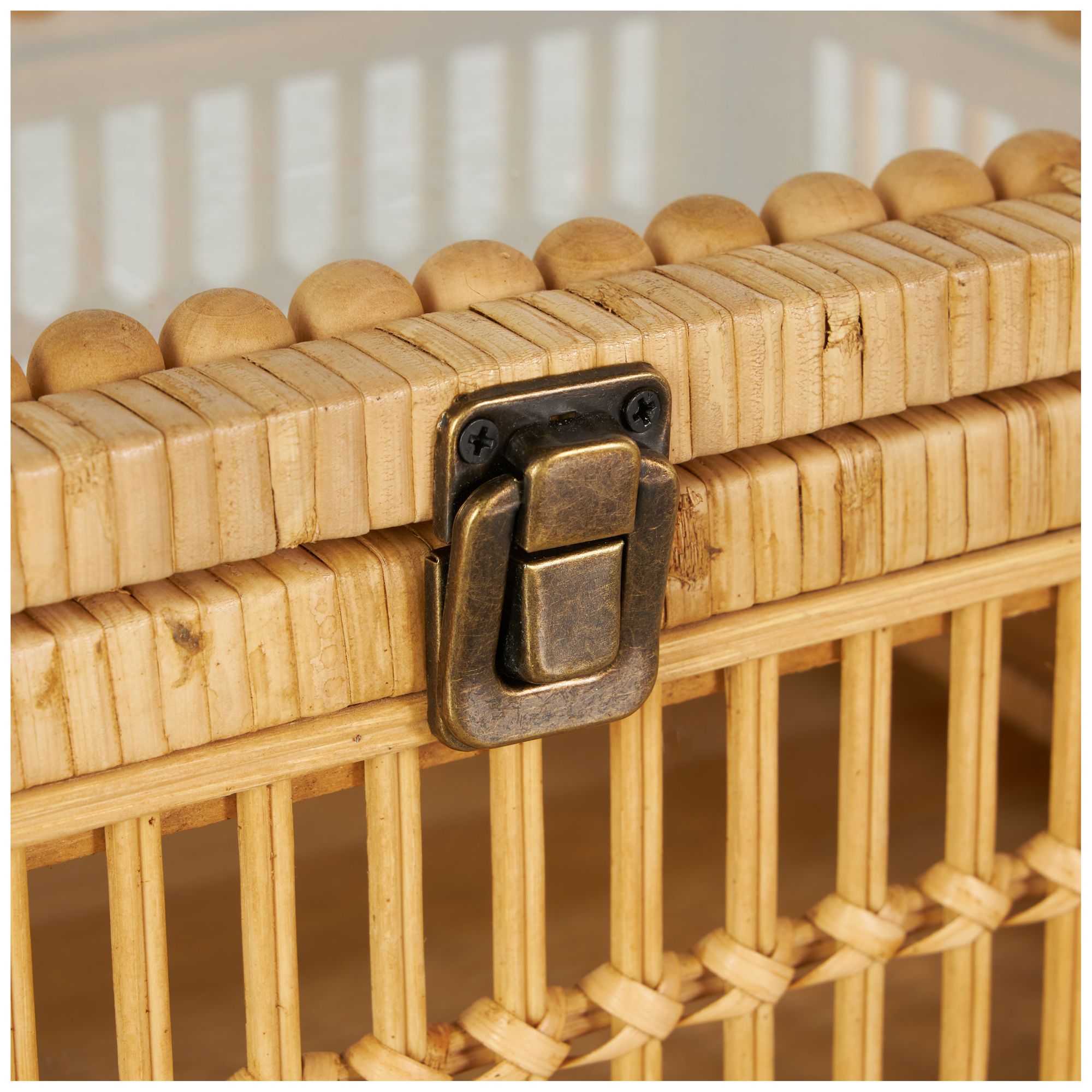 Image 4 Brown Rattan Traditional Box, S/2 15", 13"W more views