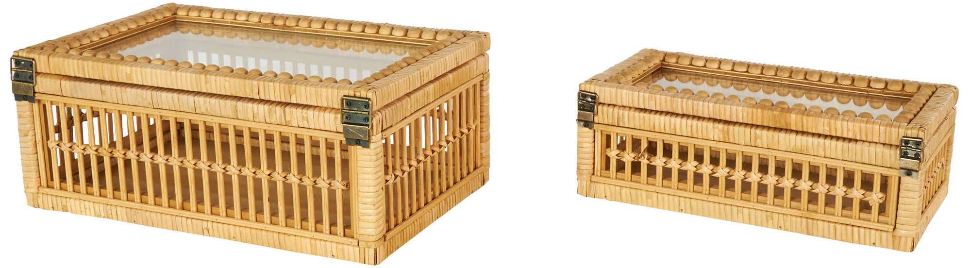 Image 5 Brown Rattan Traditional Box, S/2 15", 13"W more views