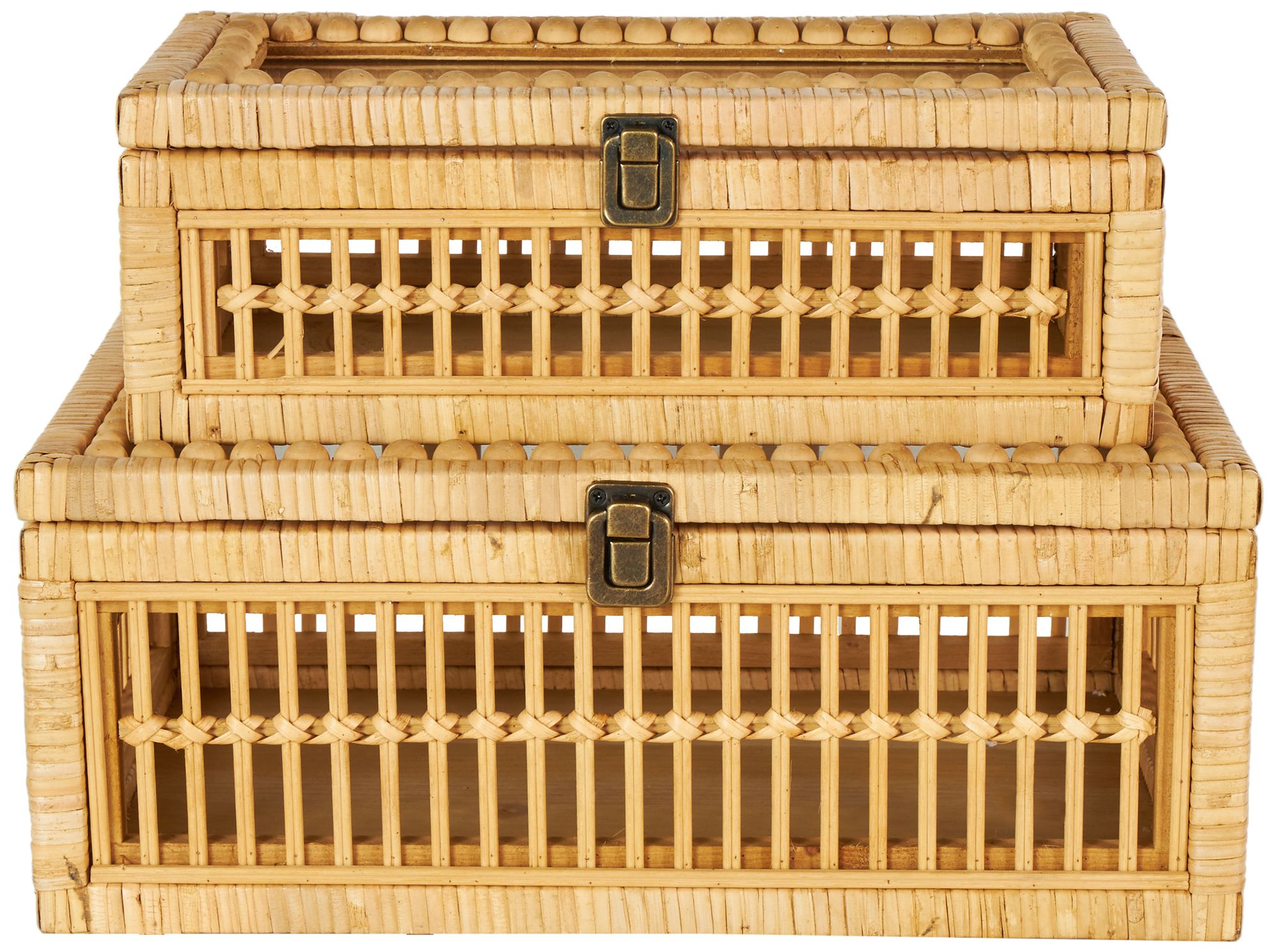 Image 6 Brown Rattan Traditional Box, S/2 15", 13"W more views