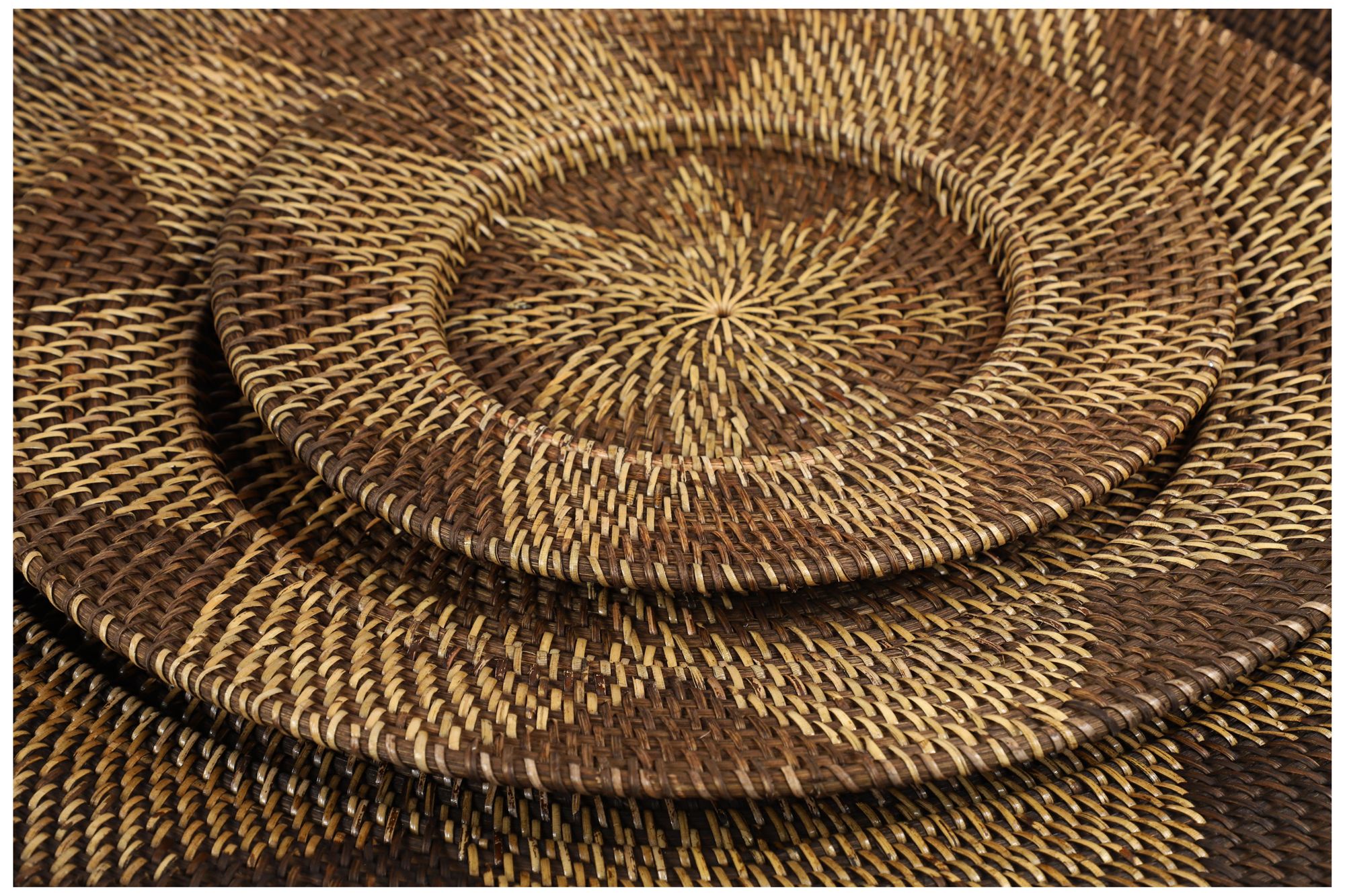 Image 4 Brown Rattan Traditional Wall Decor, S/3 28", 20", 14"W more views