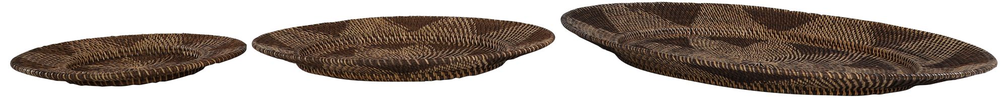 Image 6 Brown Rattan Traditional Wall Decor, S/3 28", 20", 14"W more views