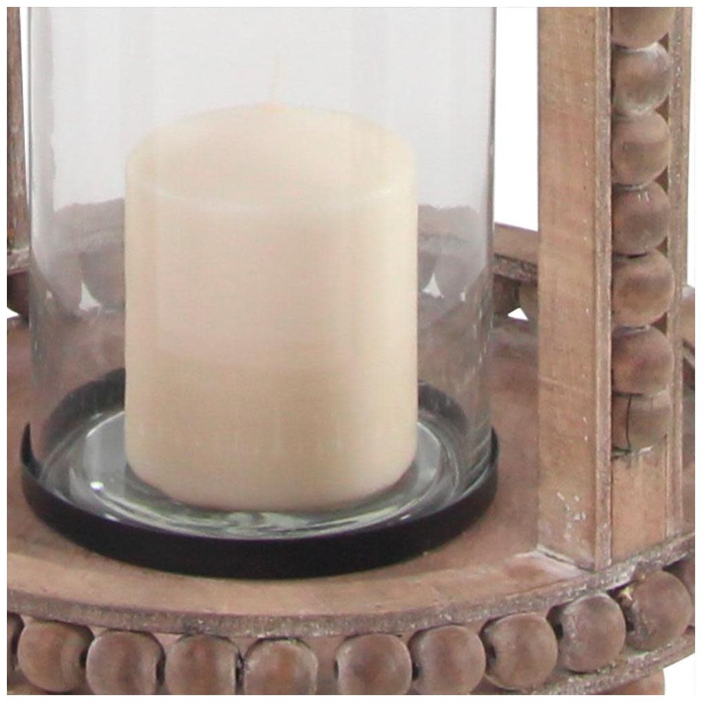 Image 7 Brown Reclaimed Wood Farmhouse Candle Lantern, 13" x 10" x 29" more views