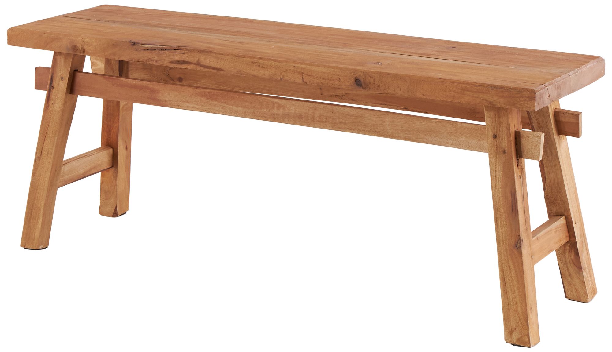 Image 5 Brown Reclaimed Wood Rustic Bench, 47" x 14" x 19" more views