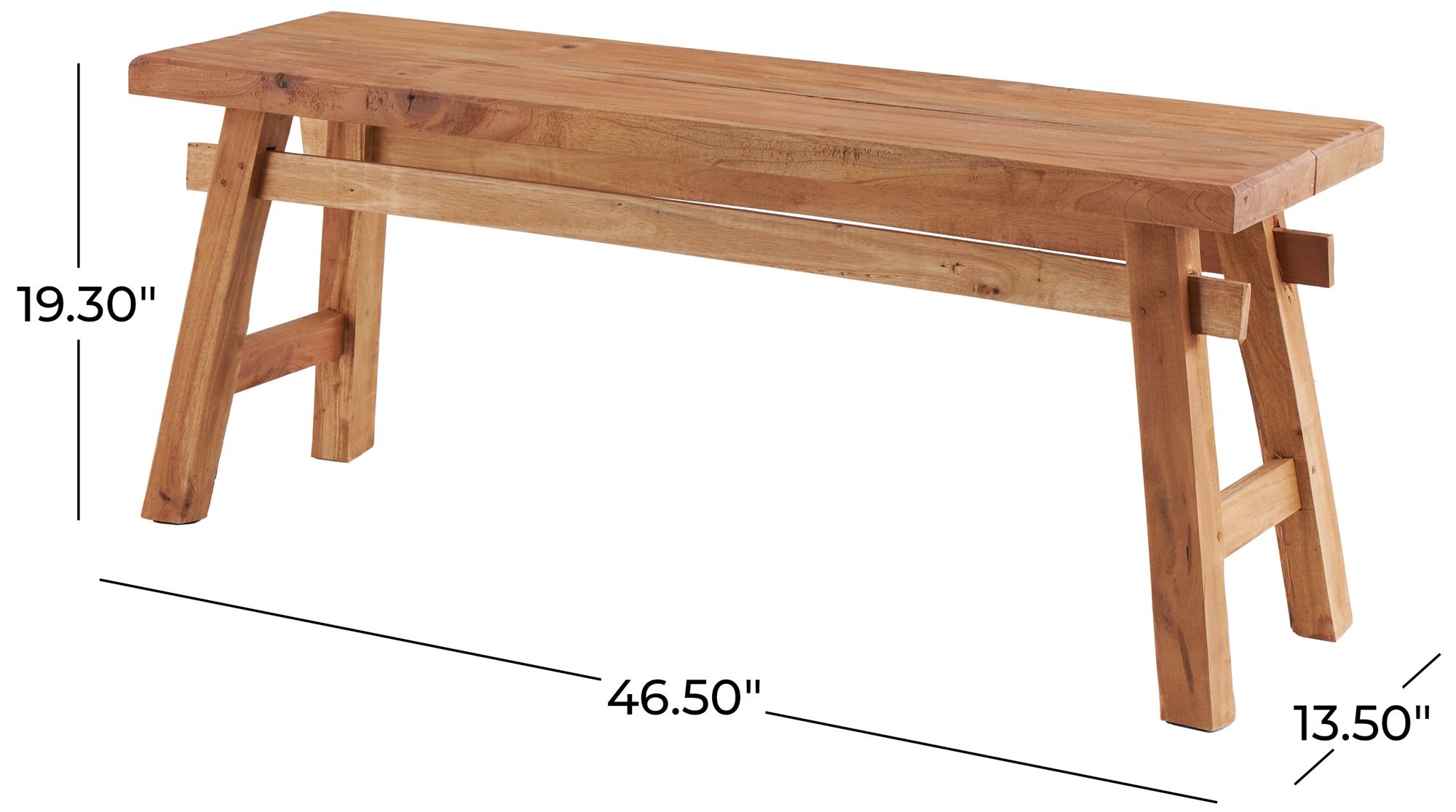 Image 7 Brown Reclaimed Wood Rustic Bench, 47" x 14" x 19" more views