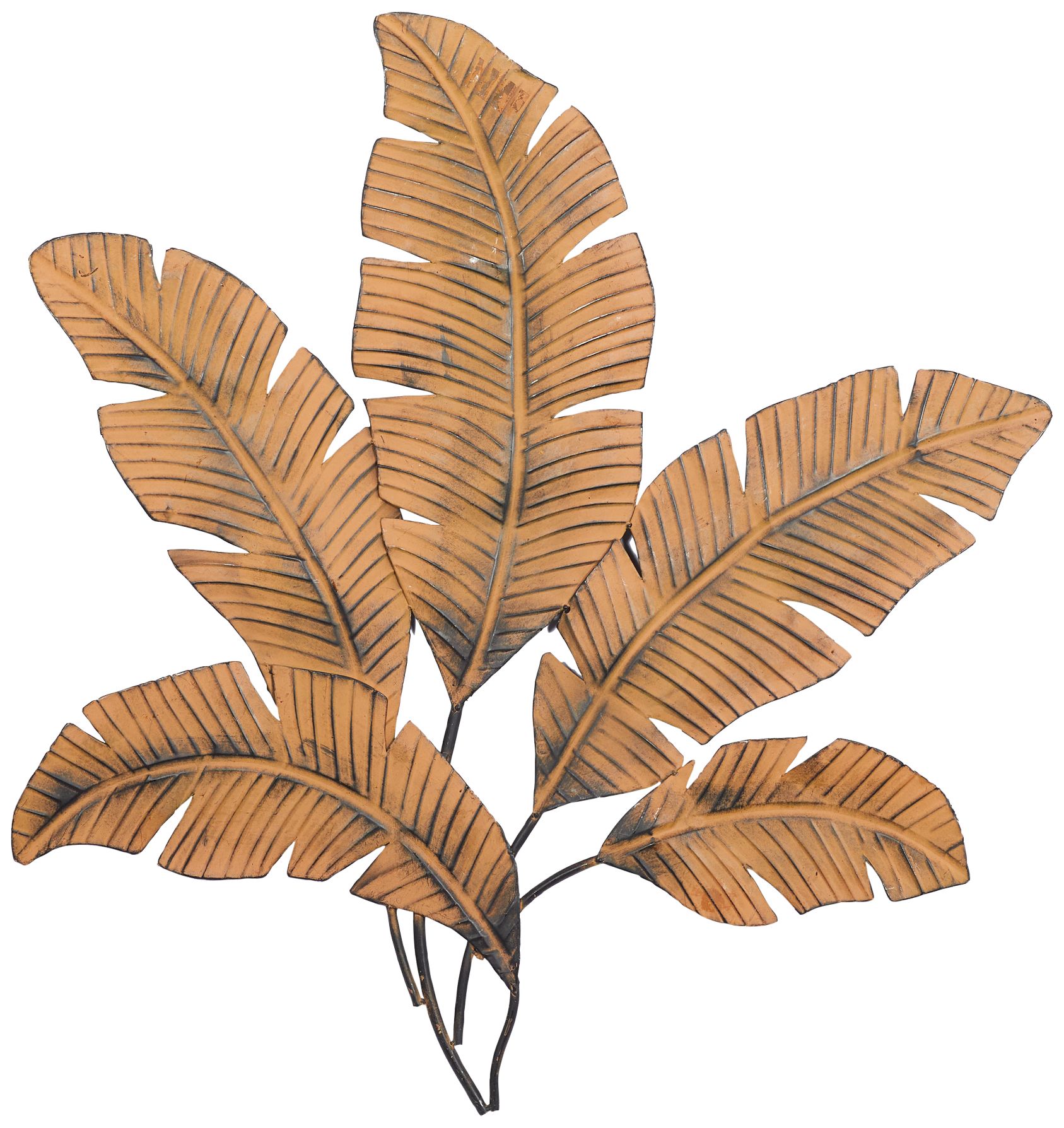 Image 2 Brown Rustic Leaves Wall 35" x 1" x 34"