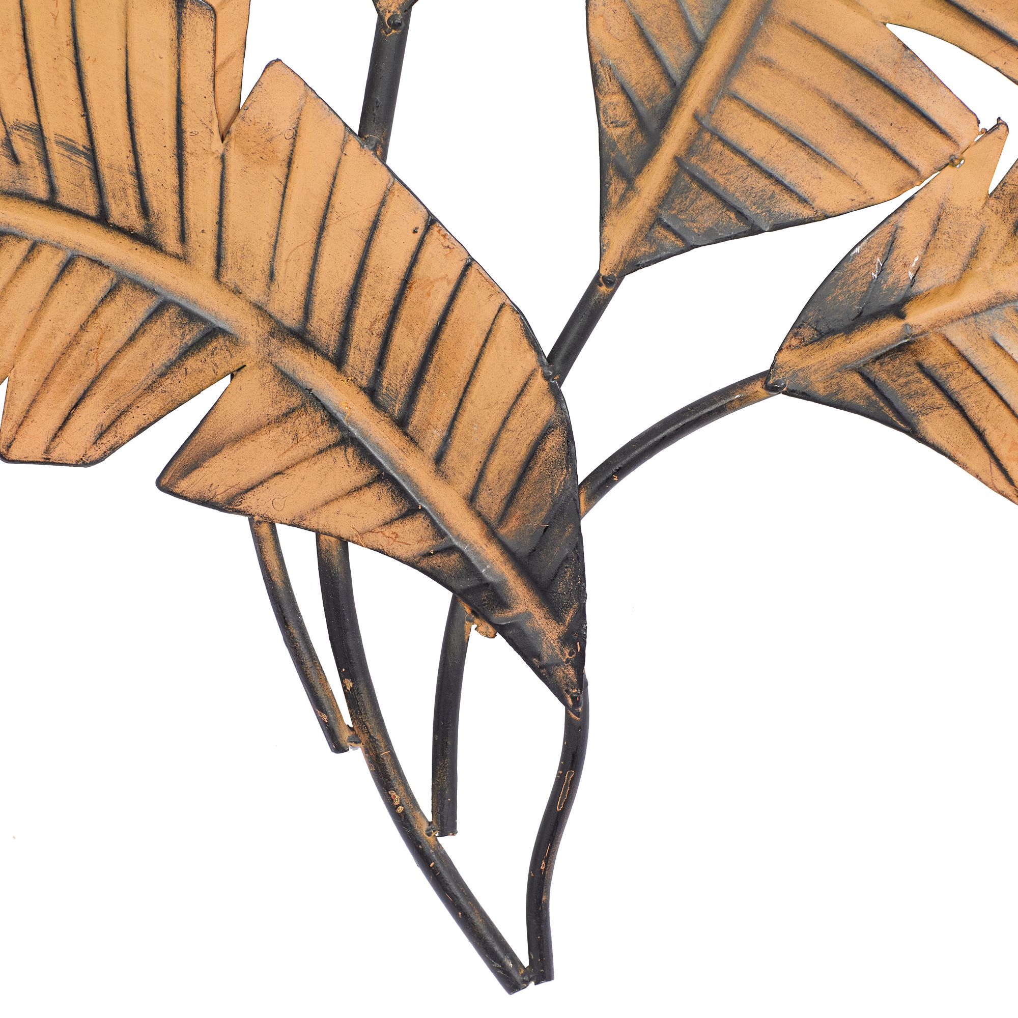 Image 3 Brown Rustic Leaves Wall 35" x 1" x 34" more views