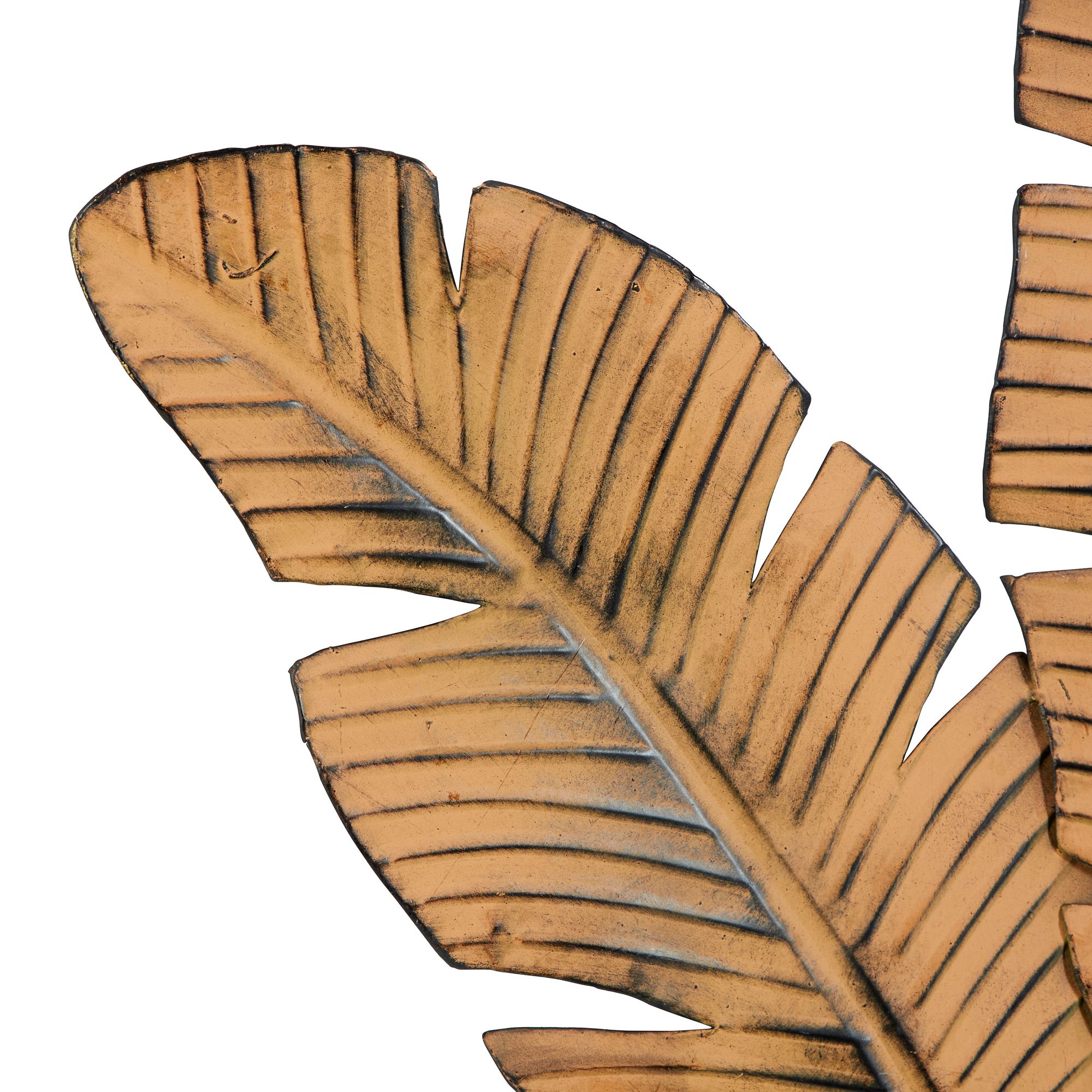 Image 4 Brown Rustic Leaves Wall 35" x 1" x 34" more views