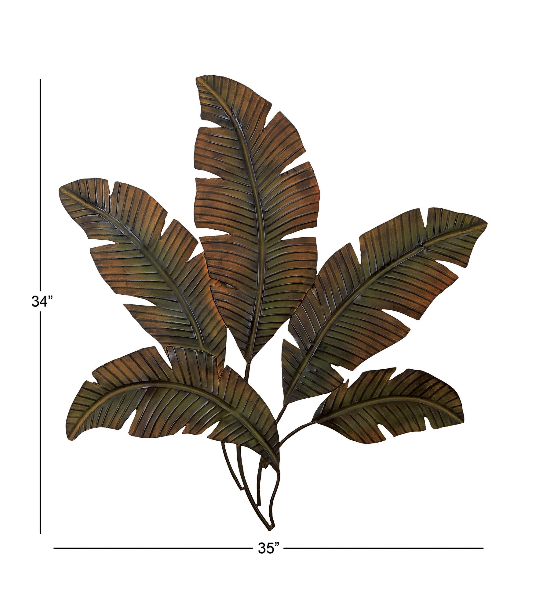Image 7 Brown Rustic Leaves Wall 35" x 1" x 34" more views