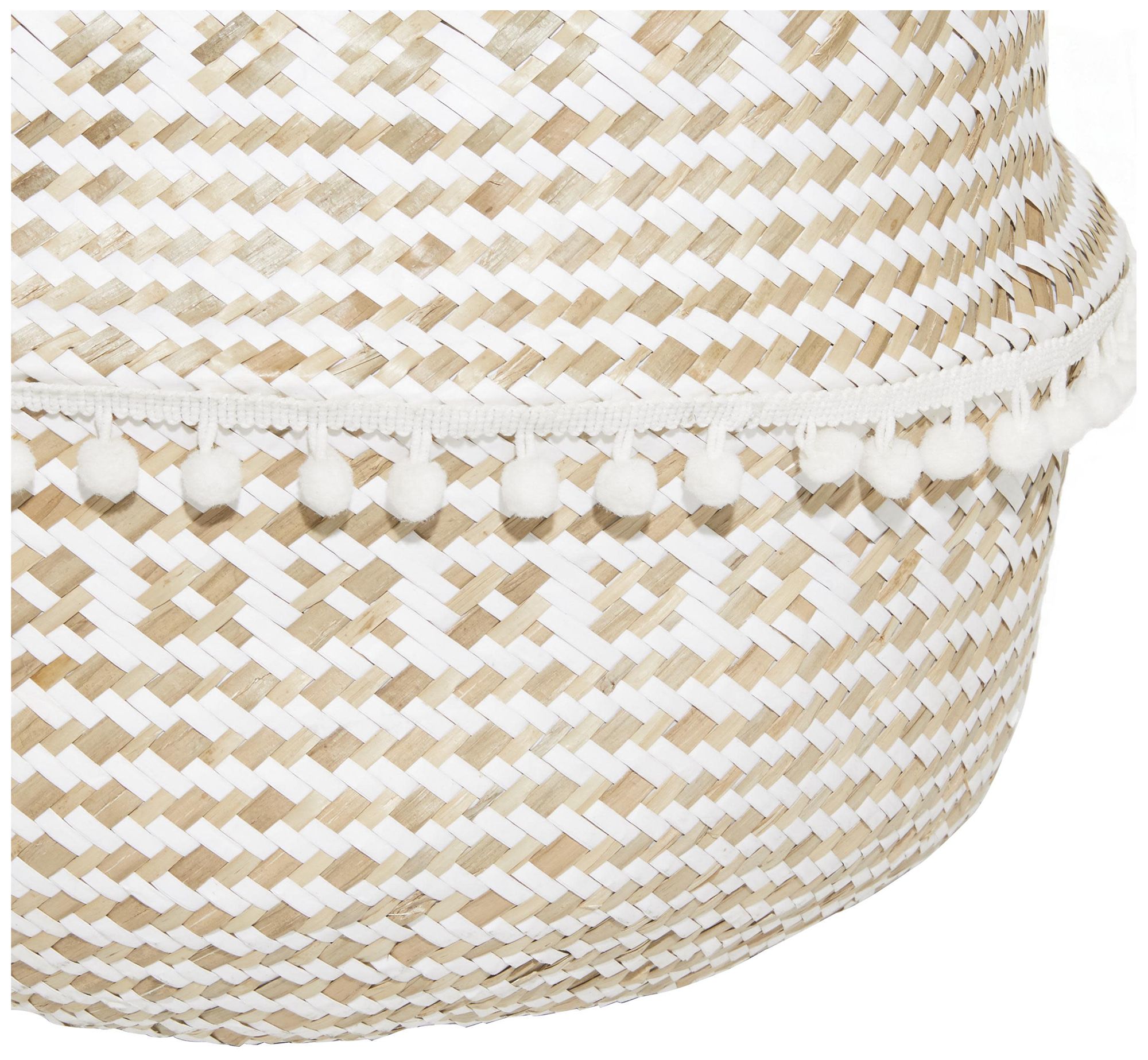 Image 4 Brown Seagrass Bohemian Storage Basket, S/2 17", 14"H more views