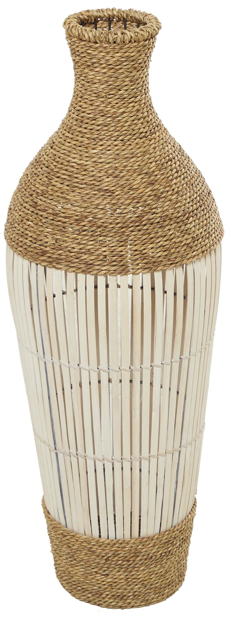 Brown Seagrass Bohemian Vase, 11" x 11" x 32"