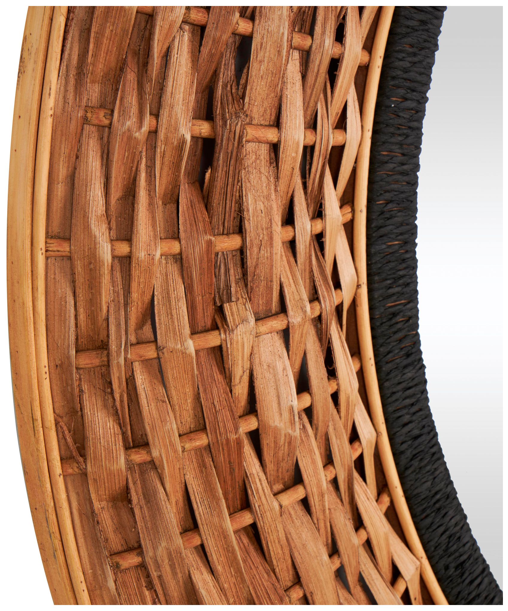 Image 4 Brown Seagrass Bohemian Wall Mirror, 38" x 2" x 38" more views