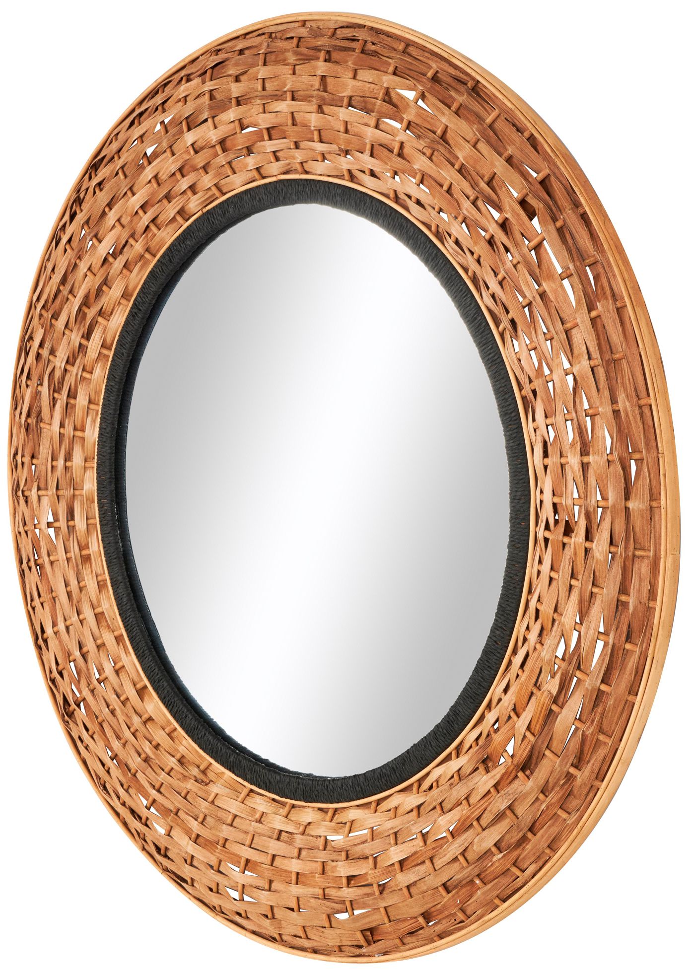 Image 6 Brown Seagrass Bohemian Wall Mirror, 38" x 2" x 38" more views