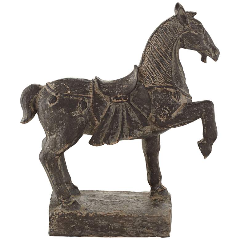 Image 1 Brown Standing Horse 13 inch High Decorative Statue