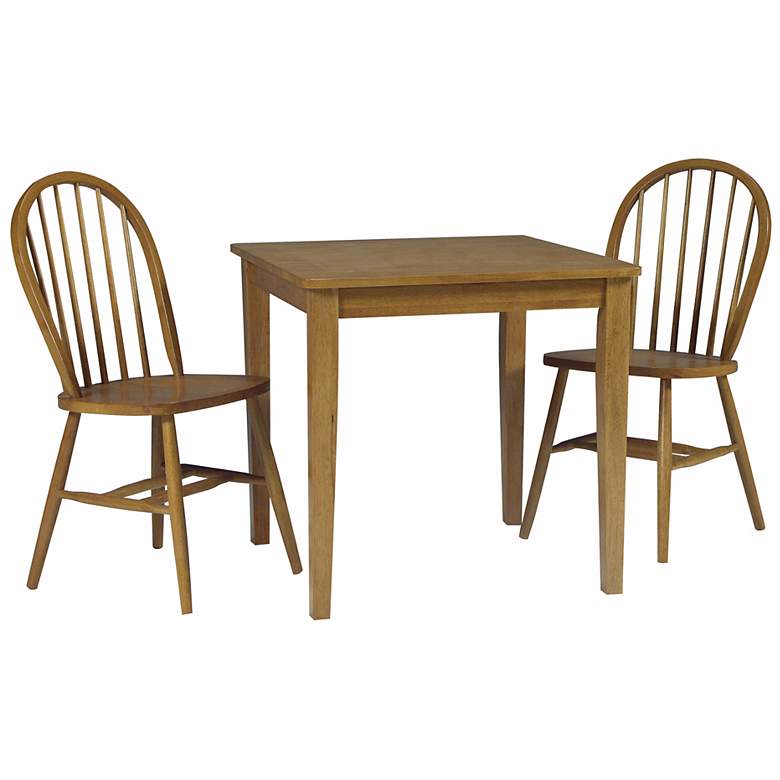 Image 1 Brown Sugar Wood Table and Windsor Chairs Set