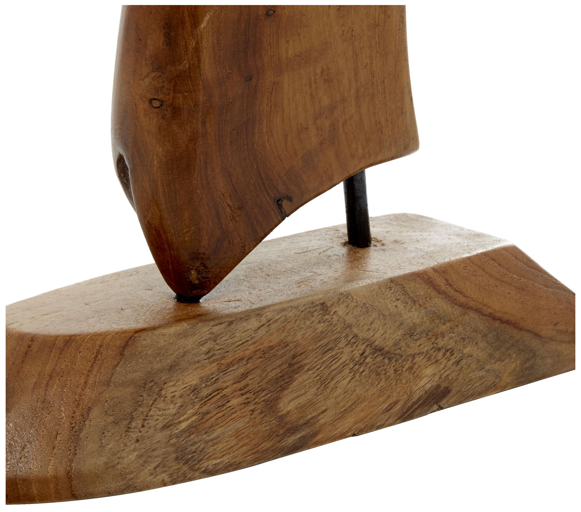 Image 4 Brown Teak Wood Coastal Sculpture, S/3 20", 17", 13"H more views