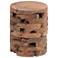 Brown Teak Wood Contemporary Accent Table, 14" x 14" x 18"