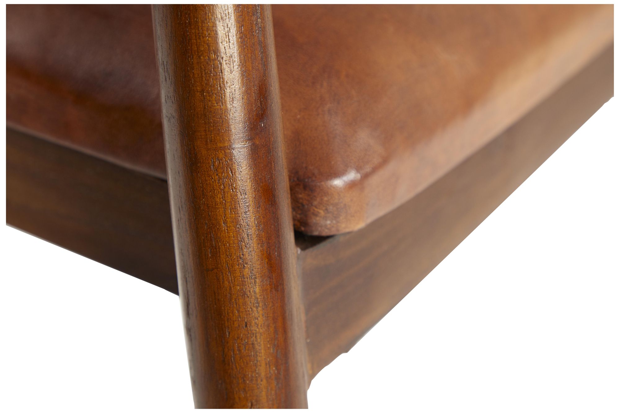 Image 3 Brown Teak Wood Contemporary Dining Chair, 20" x 21" x 32" more views