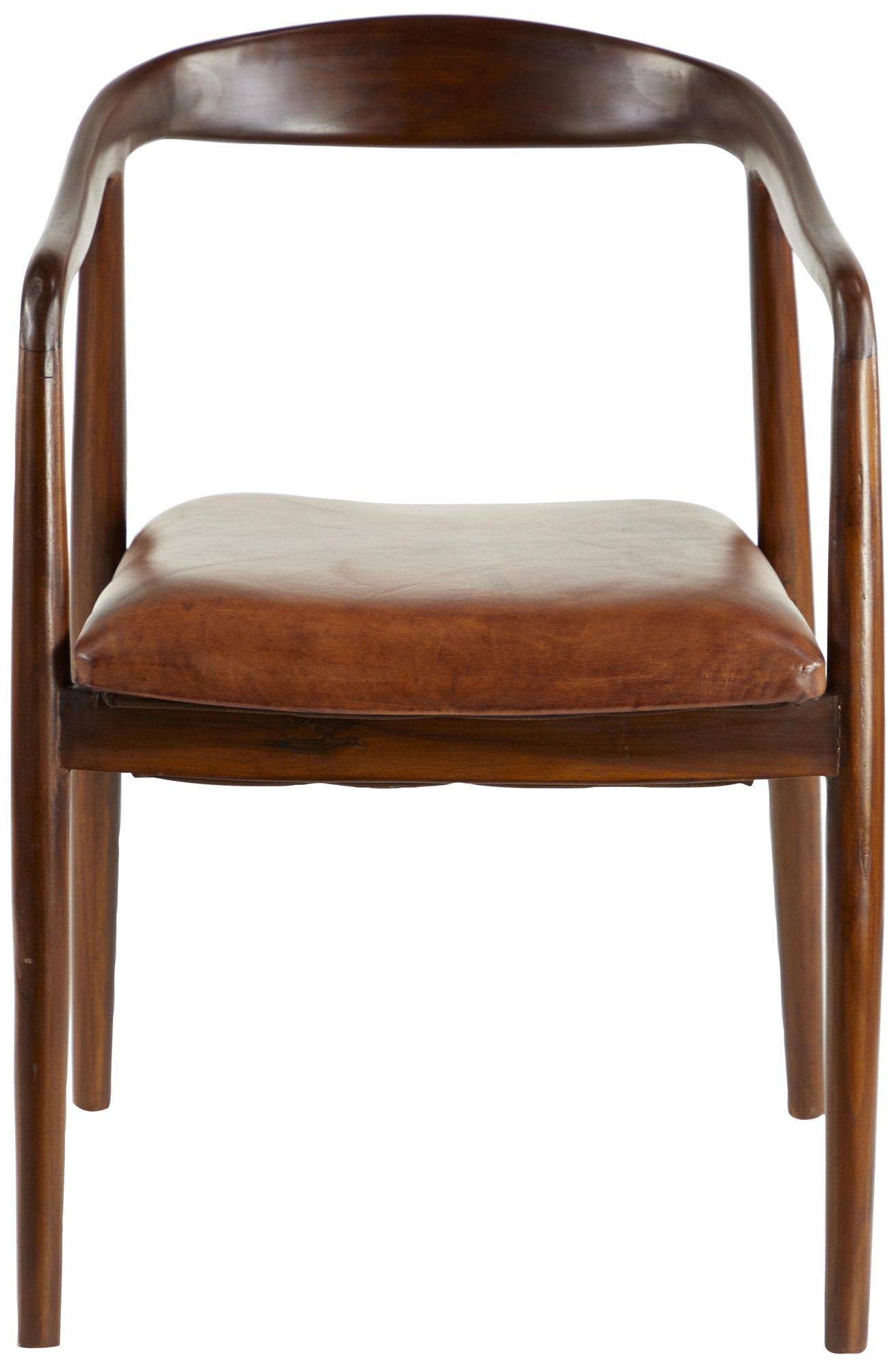 Image 6 Brown Teak Wood Contemporary Dining Chair, 20" x 21" x 32" more views