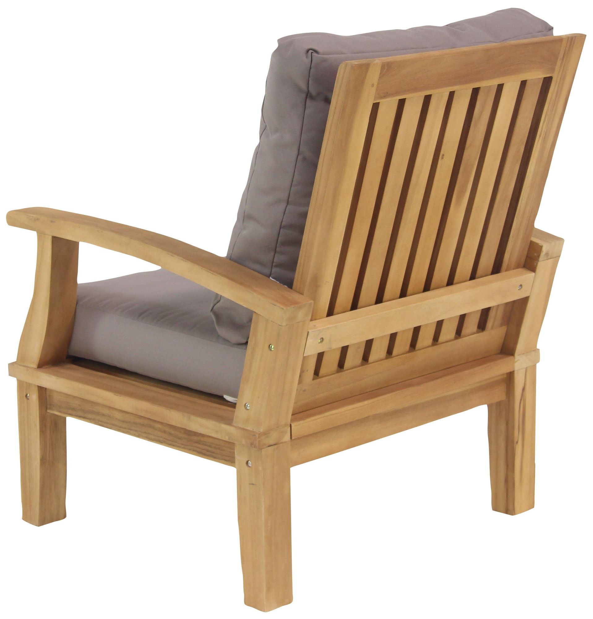 Image 5 Brown Teak Wood Contemporary Outdoor Seating Set, S/4 52", 30", 3 more views