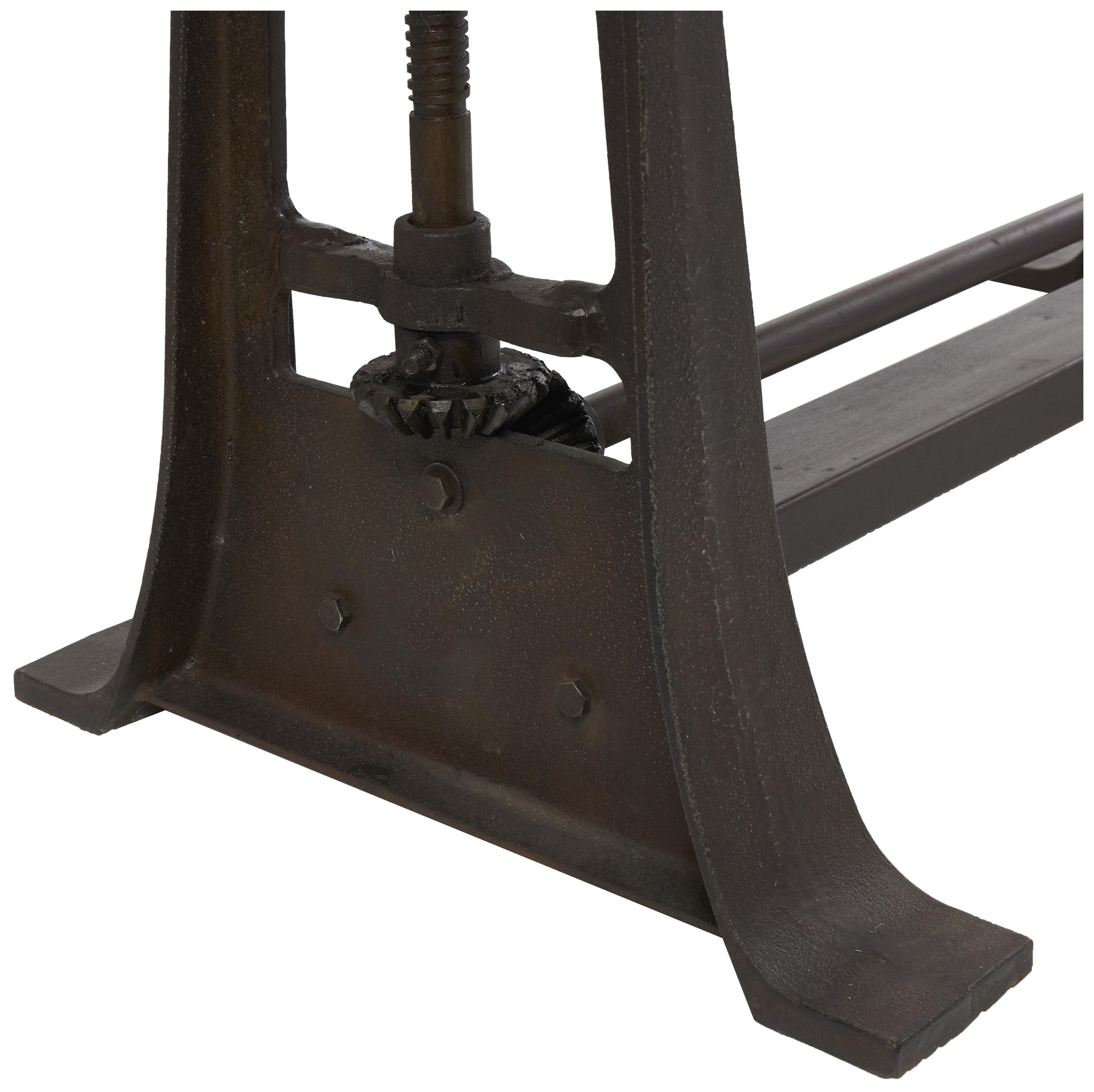 Image 3 Brown Teak Wood Industrial Desk, 62" x 30" x 32" more views