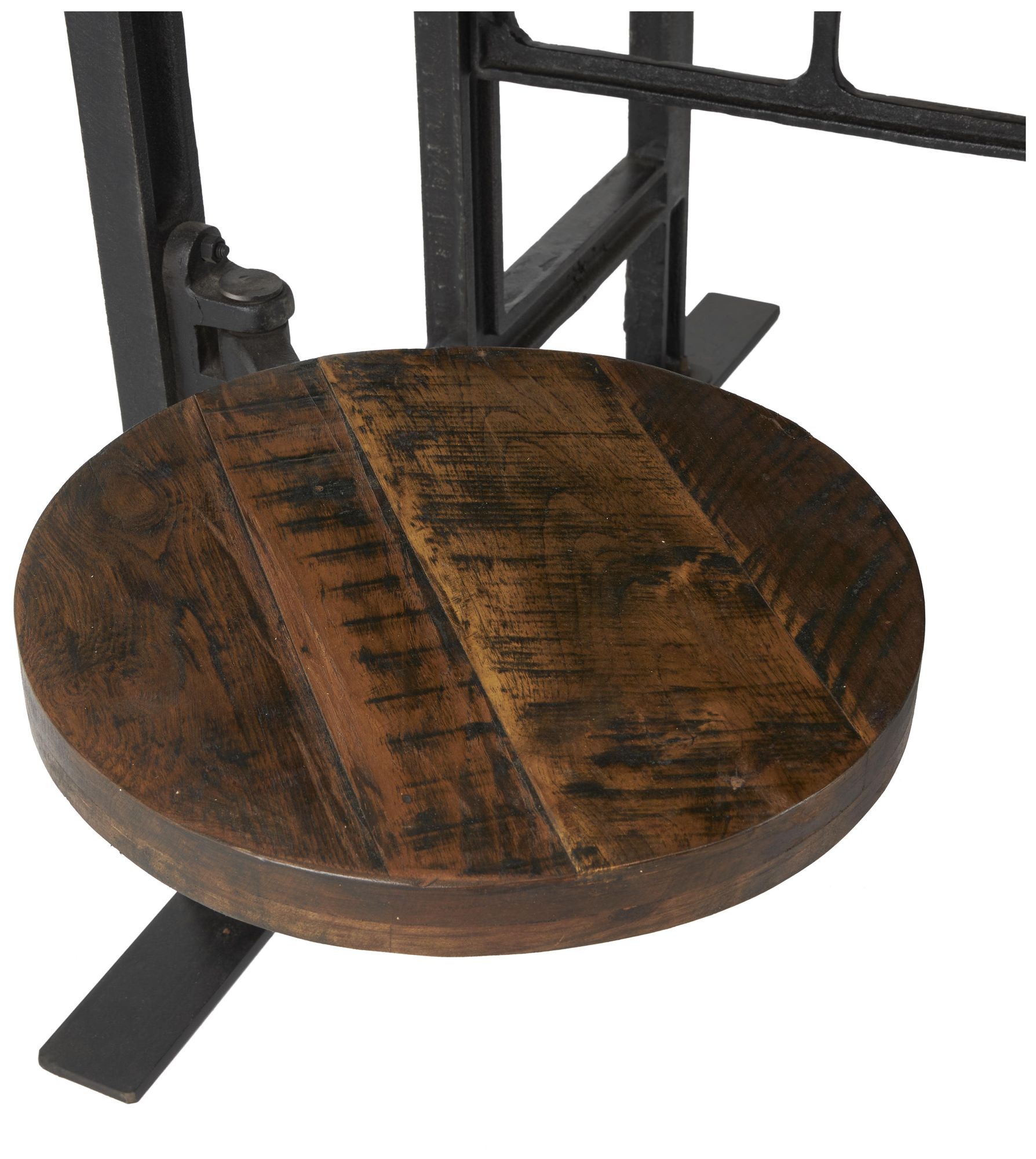 Image 2 Brown Teak Wood Industrial Dining Table, 35" x 42" x 31" more views