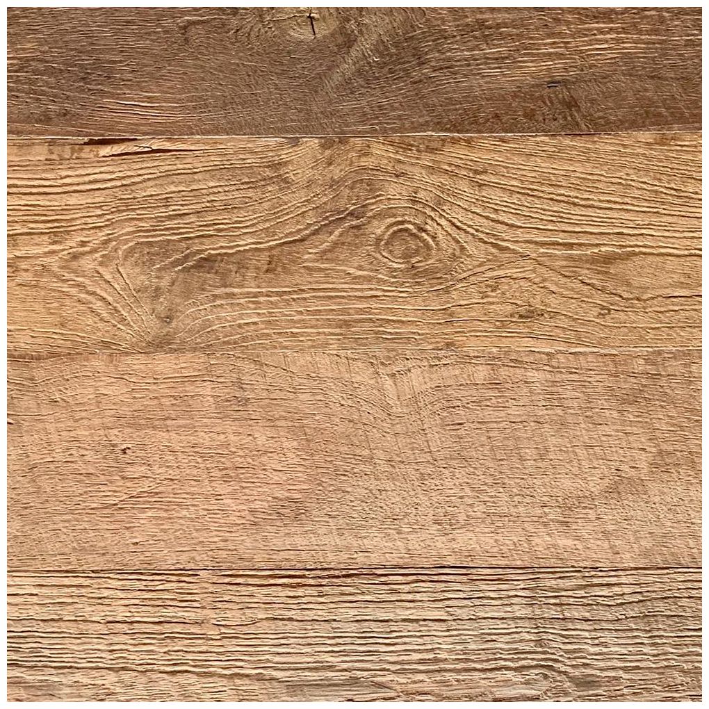 Image 7 Brown Teak Wood Industrial Dining Table, 51" x 35" x 31" more views