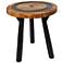 Brown Teak Wood Modern Accent Table, 20" x 20" x 22"