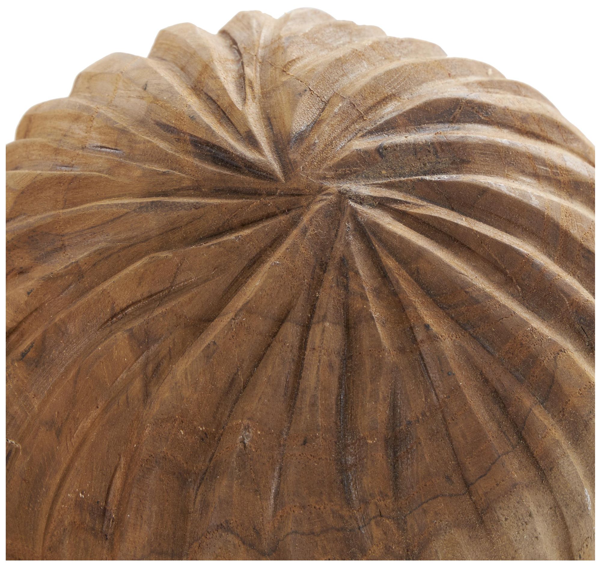 Image 3 Brown Teak Wood Natural Orbs & Vase Filler, S/3 6", 5", 4"H more views