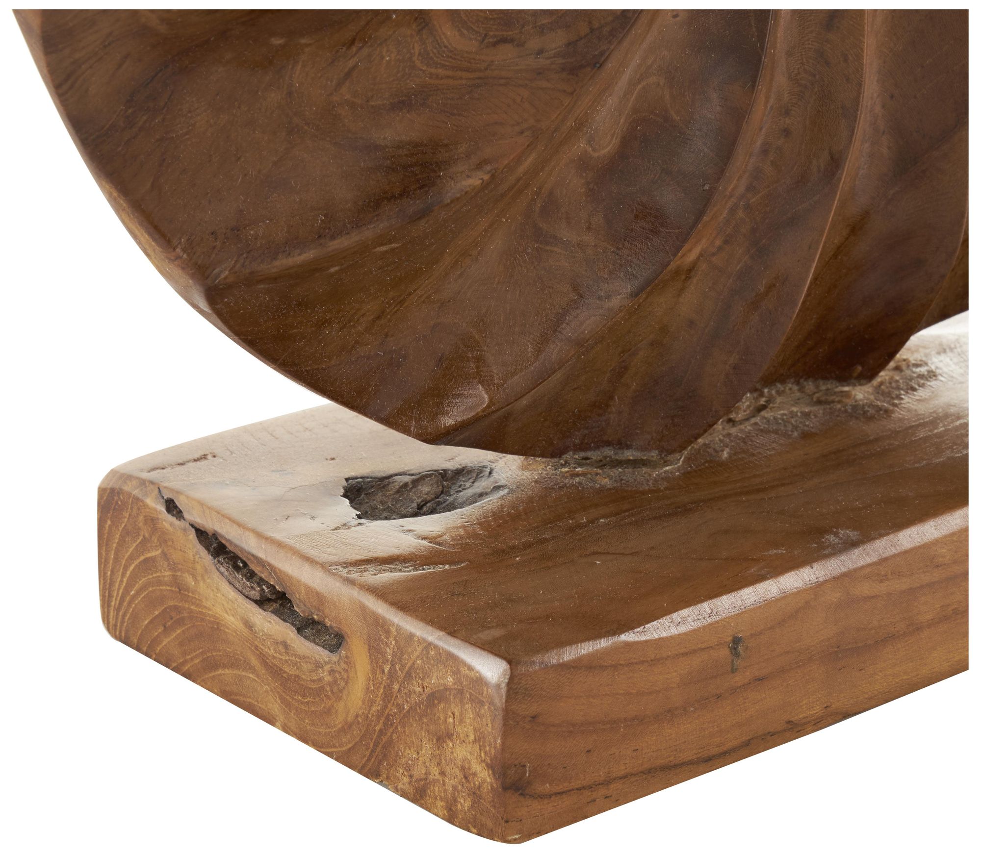 Image 3 Brown Teak Wood Natural Sculpture, 16" x 5" x 17" more views