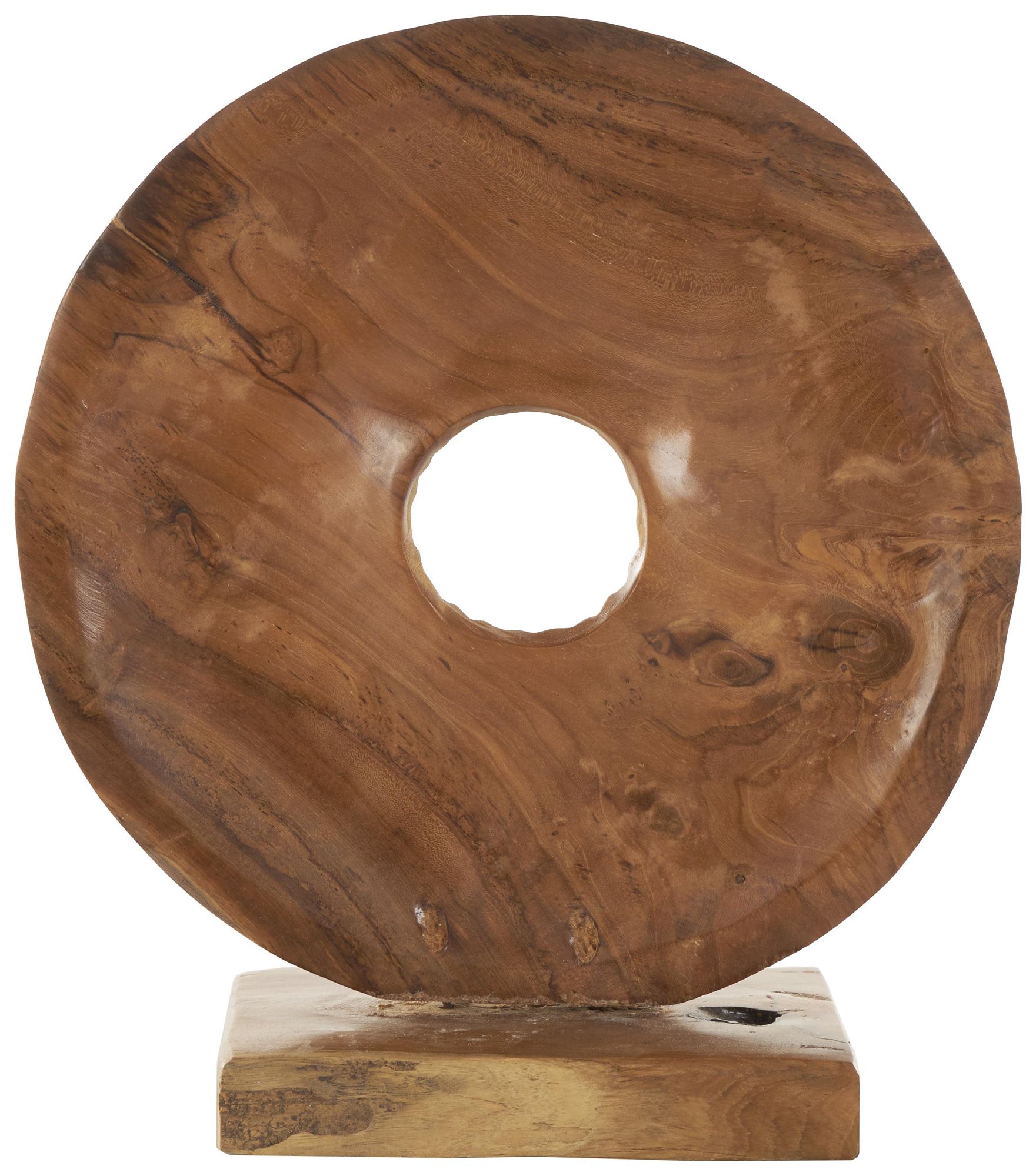 Image 5 Brown Teak Wood Natural Sculpture, 16" x 5" x 17" more views