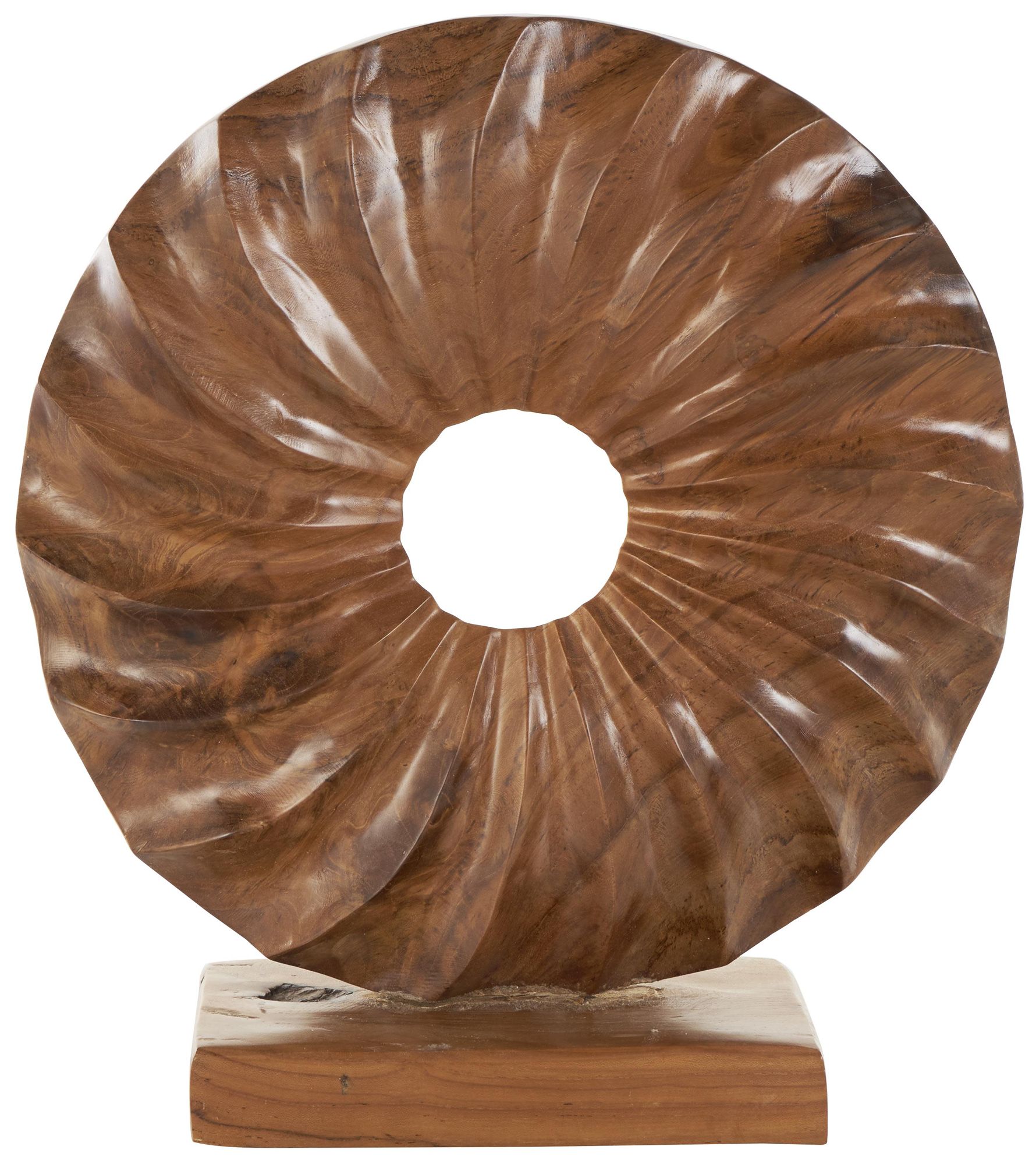 Image 6 Brown Teak Wood Natural Sculpture, 16" x 5" x 17" more views
